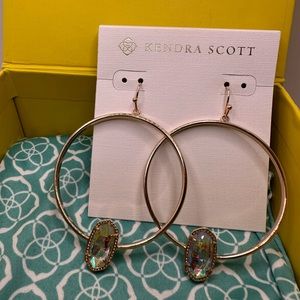 Kendra Scott Elora Hoops in Rose Gold Dichroic